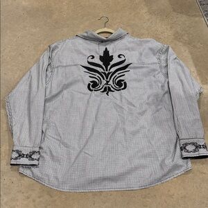 Men's Black and White Checkered Shirt